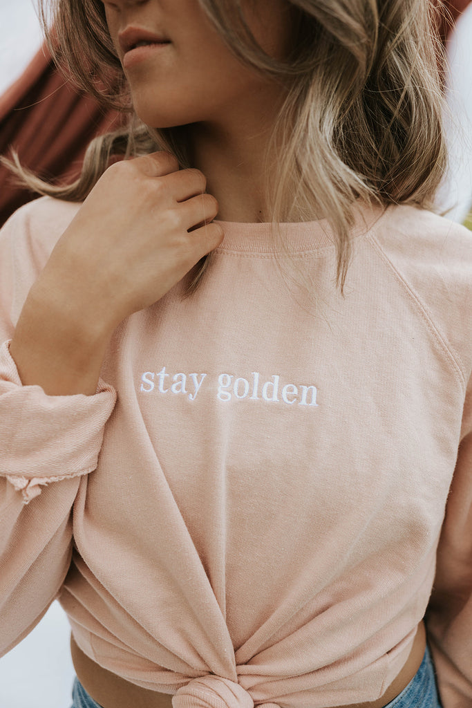 Stay Golden Crewneck - Blush